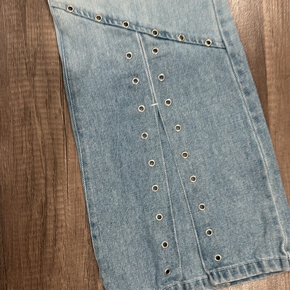 Vintage Grommet White Washed Flare Jeans - Picture 2 of 9